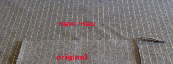 Flannel Nadelstreifen grau / ocker,
flannel pinstripe grey gray / ocher
